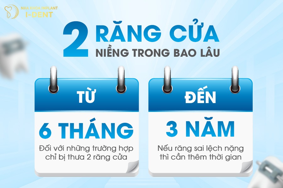 niềng răng cửa mọc lệch mất bao lâu