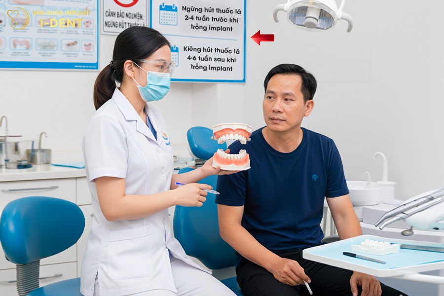 trồng implant hút thuốc được không