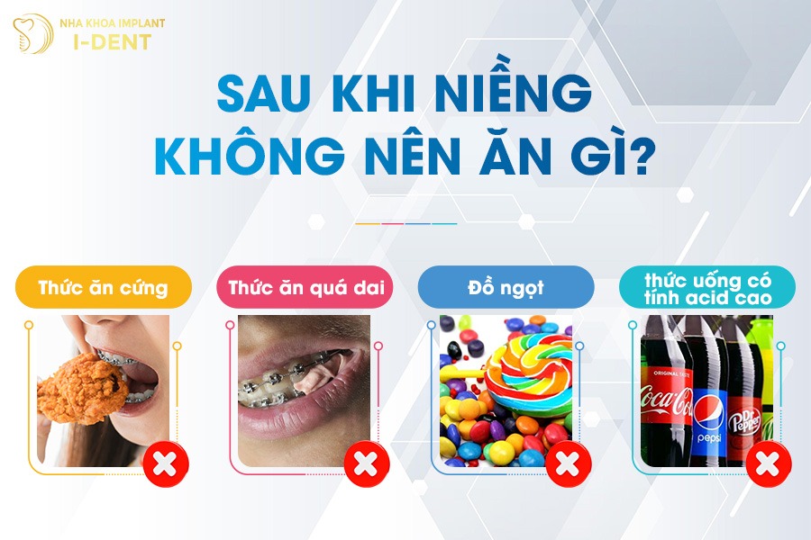 Các loại thực phẩm nên kiêng ăn sau khi niềng răng.