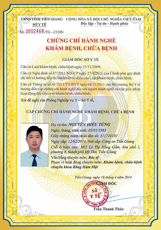 Chứng Chỉ Của Nguyen Hieu Tung