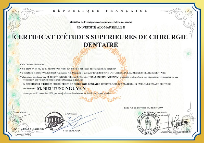 Chứng Chỉ Của Nguyen Hieu Tung